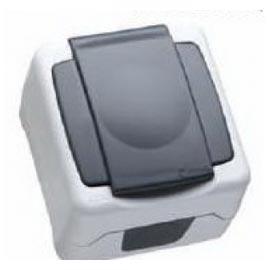 Makel  Менекше Серый Розетка с крышкой IP55 открытая установка (пружинные зажимы) 36064099